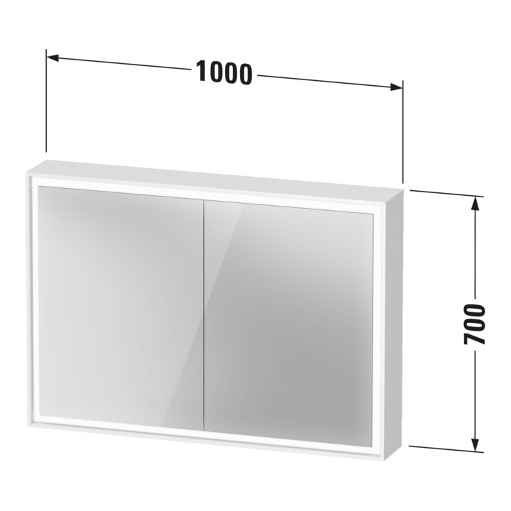 Duravit Armoire miroir L-Cube 100x70x15,5 cm, graph ma, sans éclairage lavabo