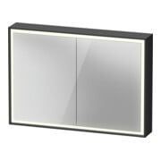 Duravit Armoire miroir L-Cube 100x70x15,5 cm, gris mat, porte à droite/gauche