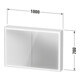 Duravit Armoire miroir L-Cube 100x70x15,5cm, blanc mat, avec éclairage lavabo