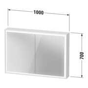 Duravit Armoire miroir L-Cube 100x70x15,5cm, blanc mat, avec éclairage lavabo-5