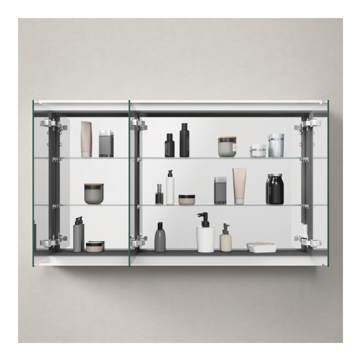 Duravit Armoire miroir L-Cube 120x70x15,5 cm, graph ma, sans éclairage lavabo