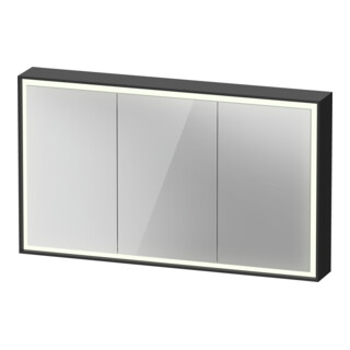 Duravit Armoire miroir L-Cube 120x70x15,5 cm, graphite, avec éclairage lavabo