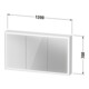 Duravit Armoire miroir L-Cube 120x70x15,5 cm, graphite, avec éclairage lavabo