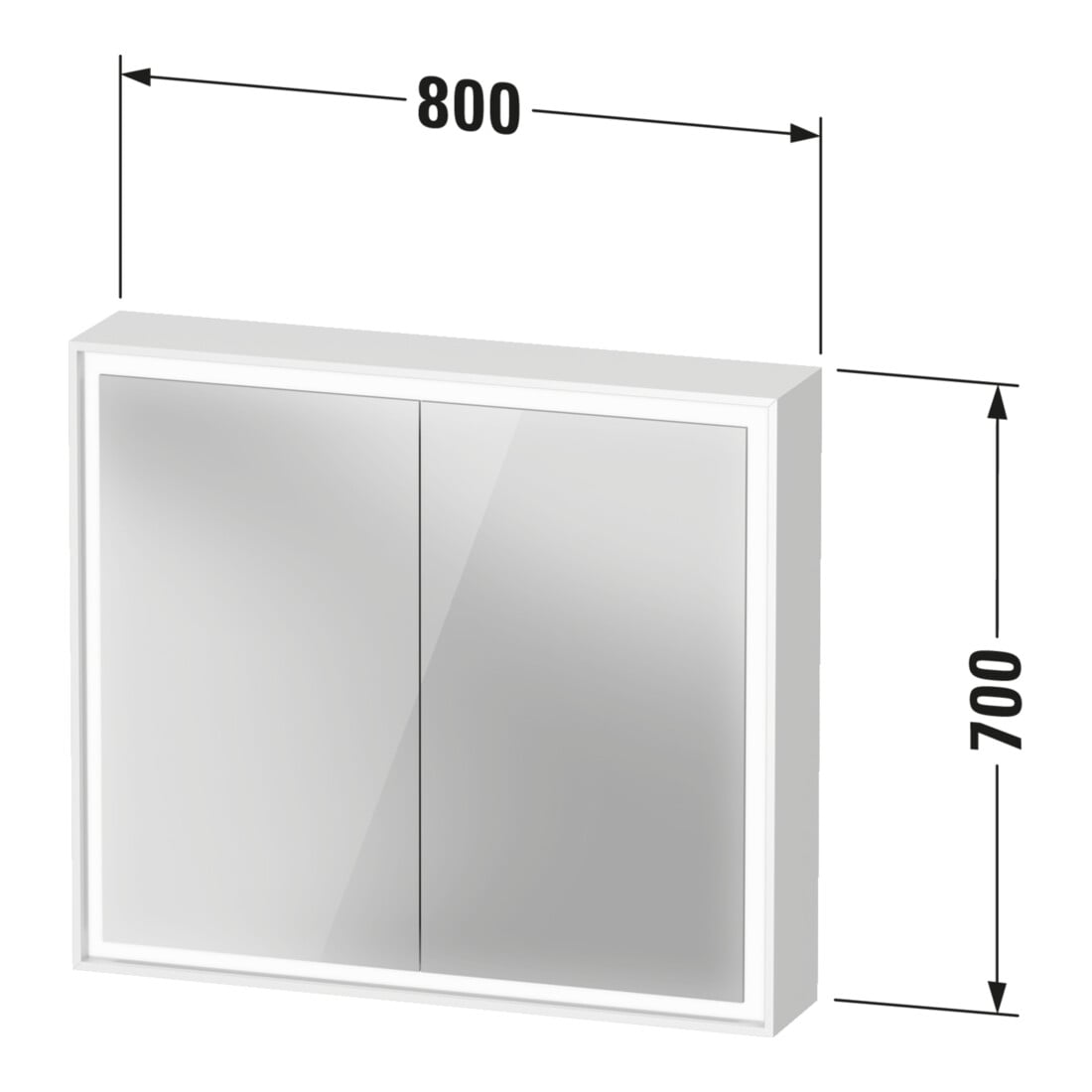 Duravit Armoire miroir L-Cube 80x70x15,5 cm, graph ma, porte côté D/G