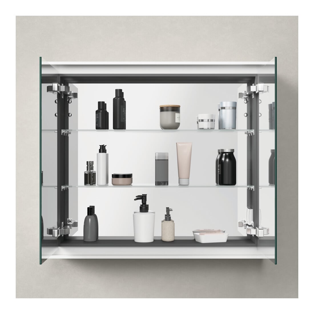 Duravit Armoire miroir L-Cube 80x70x15,5 cm, graphite mat, porte côté D/G