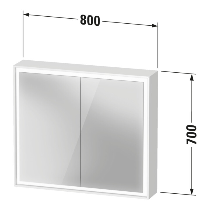 Duravit Armoire miroir L-Cube 80x70x15,5 cm, graphite mat, porte côté D/G