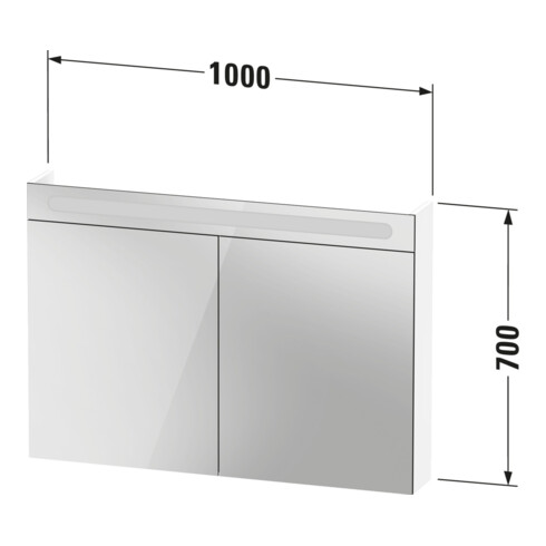 Duravit Armoire miroir No. 1 100x70x14,8 cm, 9 W, LED, blanc