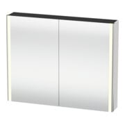 Duravit Armoire miroir Universal XSquare 100x80x15,5 cm, basalte mat, 2 portes, LED-3