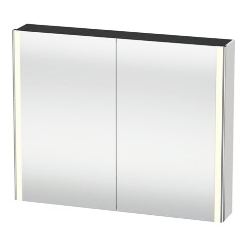 Duravit Armoire miroir Universal XSquare 100x80x15,5 cm, graphite mat, 2 portes, LED
