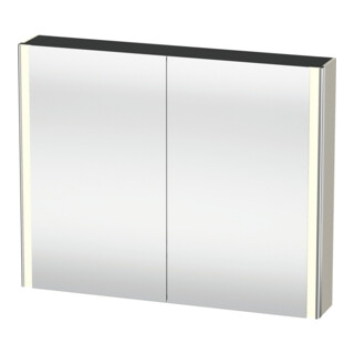 Duravit Armoire miroir Universal XSquare 100x80x15,5 cm, taupe, 2 portes, LED
