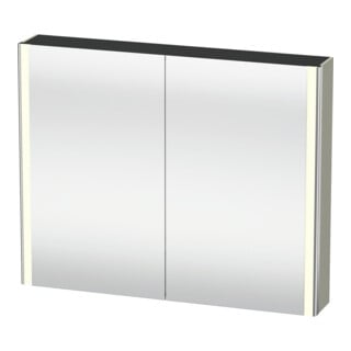 Duravit Armoire miroir Universal XSquare 100x80x15,5 cm, Taupe mat, 2 portes, LED