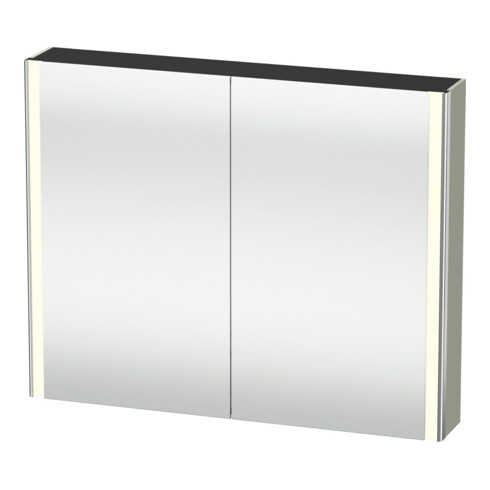Duravit Armoire miroir Universal XSquare 100x80x15,5 cm, Taupe mat, 2 portes, LED