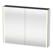 Duravit Armoire miroir Universal XSquare 100x80x15,5 cm, taupe supermat, 2 portes, LED