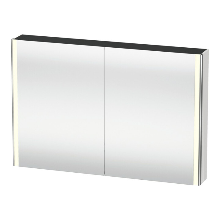 Duravit Armoire miroir Universal XSquare 120x80x15,5 cm, graphite mat, 2 portes, LED
