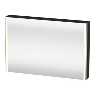 Duravit Armoire miroir Universal XSquare 120x80x15,5 cm, graphite mat, 2 portes, LED