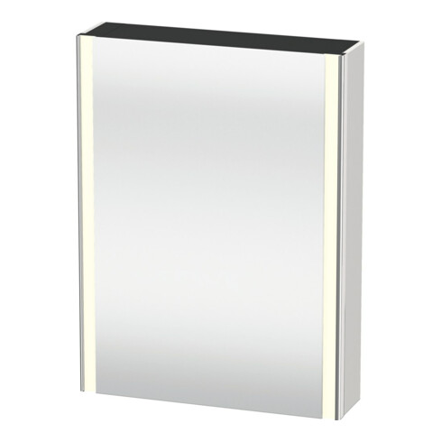 Duravit Armoire miroir Universal XSquare 60x15,5x80 cm, 1 porte, LED, à gauche, blanc semi-mat