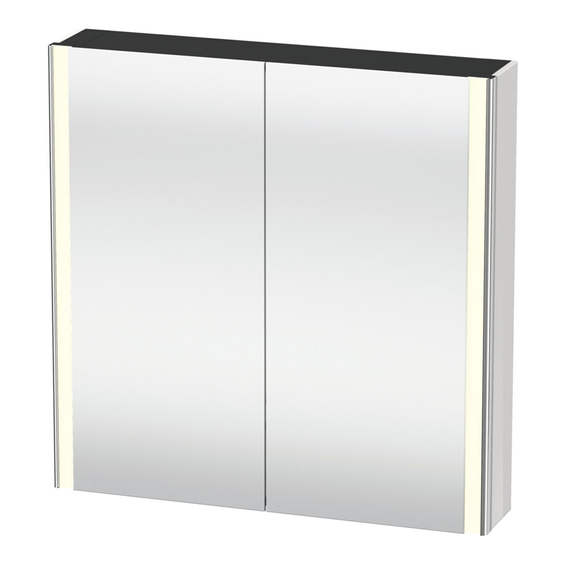 Duravit Armoire miroir Universal XSquare 80x80x15,5 cm, basalte mat, 2 portes, LED