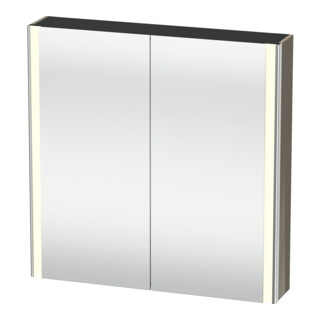 Duravit Armoire miroir Universal XSquare 80x80x15,5 cm, blanc brillant, 2 portes, LED