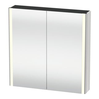 Duravit Armoire miroir Universal XSquare 80x80x15,5 cm, blanc super mat, 2 portes, LED