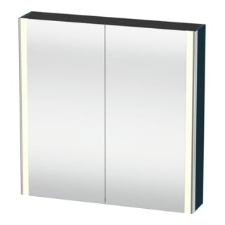 Duravit Armoire miroir Universal XSquare 80x80x15,5 cm, bleu mat, 2 portes, LED