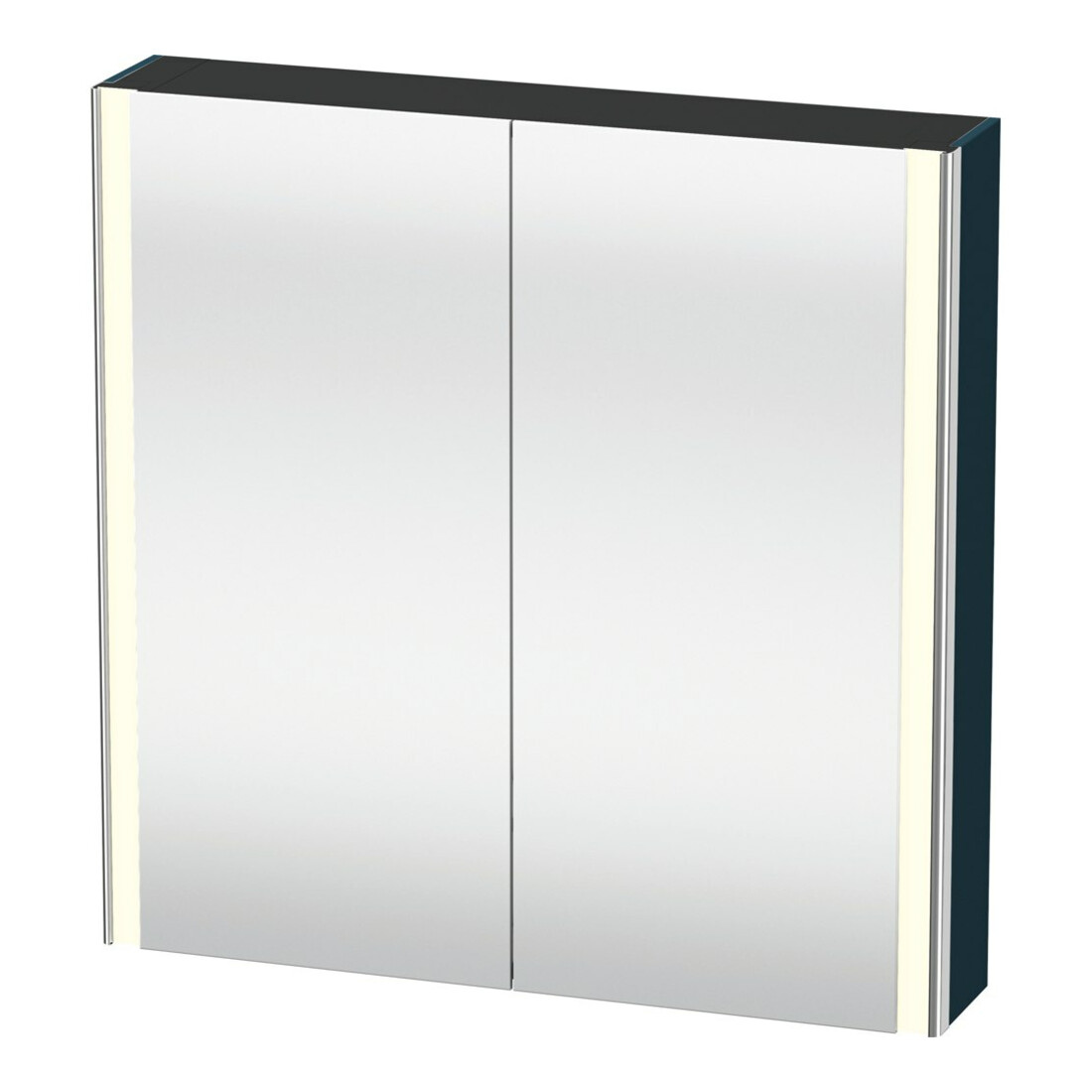 Duravit Armoire miroir Universal XSquare 80x80x15,5 cm, bleu mat, 2 portes, LED