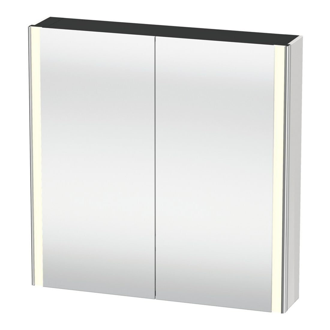 Duravit Armoire miroir Universal XSquare 80x80x15,5 cm, bleu mat, 2 portes, LED
