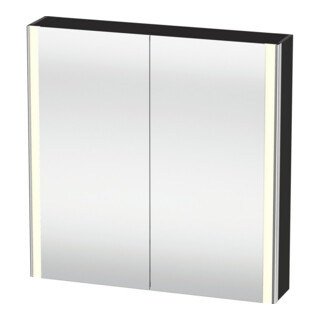Duravit Armoire miroir Universal XSquare 80x80x15,5 cm, graphite mat, 2 portes, LED