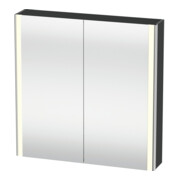 Duravit Armoire miroir Universal XSquare 80x80x15,5 cm, graphite mat, 2 portes, LED