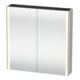 Duravit Armoire miroir Universal XSquare 80x80x15,5 cm, gris béton mat, 2 portes, LED-1