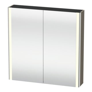 Duravit Armoire miroir Universal XSquare 80x80x15,5 cm, gris s-mat, 2 portes, LED