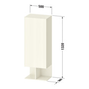 Duravit Armoire semi-haute Balcoon 50x36x132 cm, porte gauche, Terre structurée-4