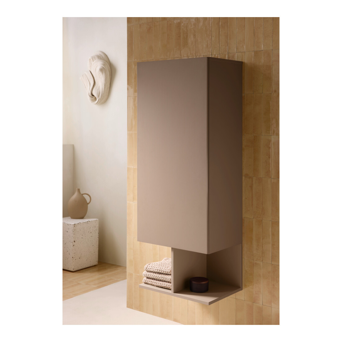 Duravit Armoire semi-haute Balcoon 50x36x132 cm, porte gauche, Umbra structuré