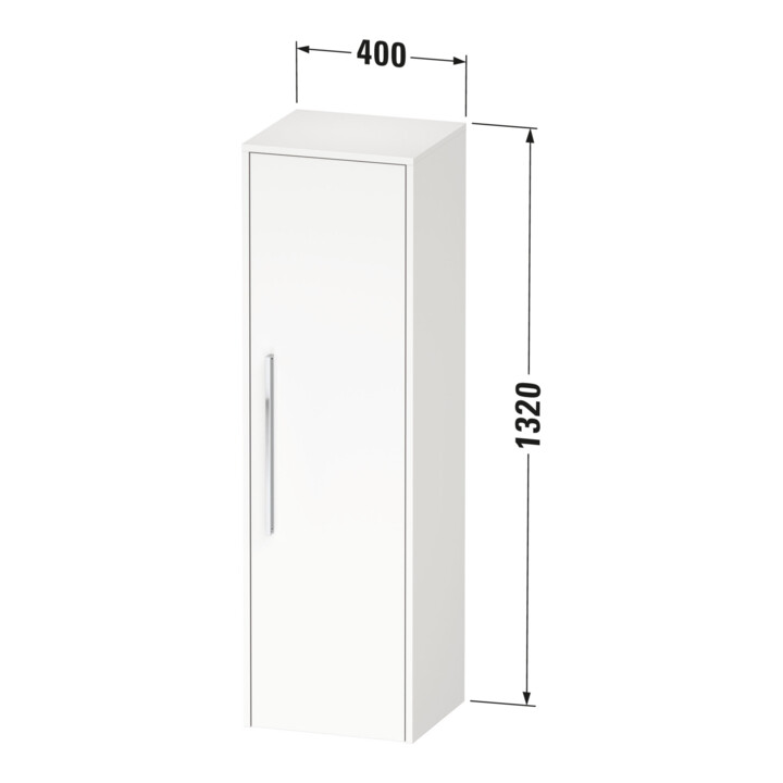 Duravit Armoire semi-haute D-Code 40x132x36 cm, 2 tablettes, gauche, graph ma