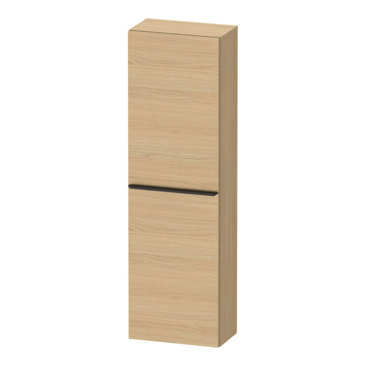 Duravit Armoire semi-haute D-Neo 40x24 cm, 1 porte, 4 étagères, à gauche, noir/Naturel œuf
