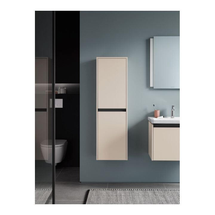 Duravit Armoire semi-haute Ketho.2 40x24x132 cm, 2 portes, raccord droite, taupe mat