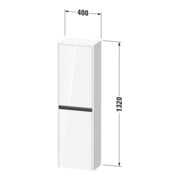 Duravit Armoire semi-haute Ketho.2 40x24x132cm, 2 portes, raccord gauche, blanc œuf marbré-3