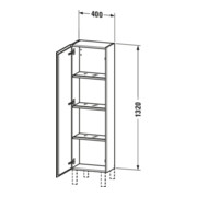 Duravit Armoire semi-haute L-Cube 40x24,3x132 cm, porte gauche, blanc supermat-4