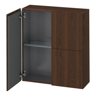 Duravit Armoire semi-haute L-Cube 70x24,3x80 cm, 2 portes, noyer brossé