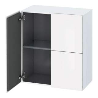 Duravit Armoire semi-haute L-Cube 70x36,3x80 cm, 2 portes, blanc brillant