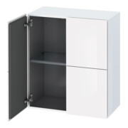 Duravit Armoire semi-haute L-Cube 70x36,3x80 cm, 2 portes, blanc brillant