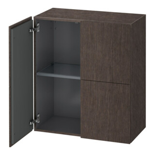 Duravit Armoire semi-haute L-Cube 70x36,3x80 cm, 2 portes, chêne foncé brossé