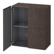 Duravit Armoire semi-haute L-Cube 70x36,3x80 cm, 2 portes, chêne foncé brossé