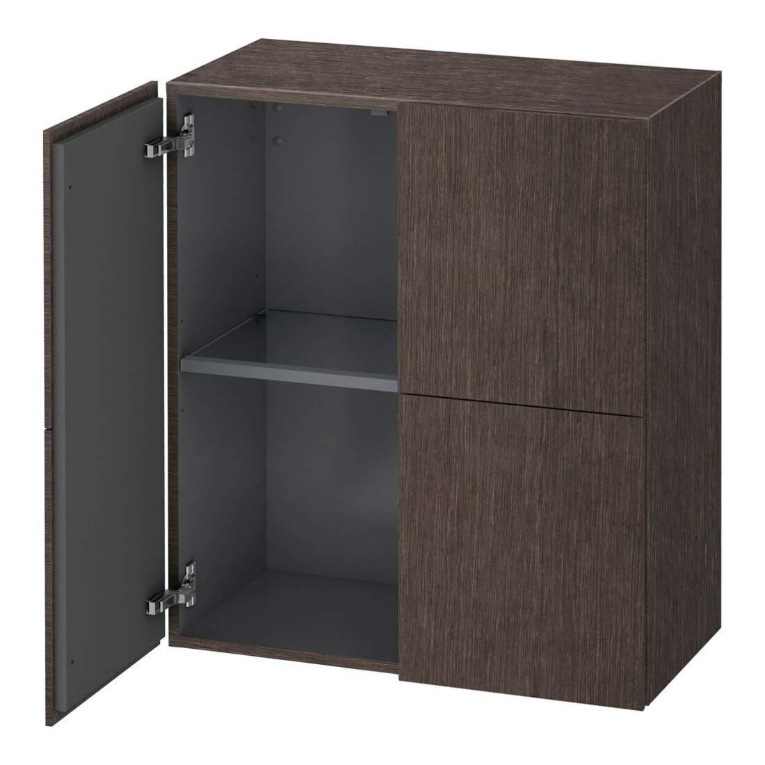 Duravit Armoire semi-haute L-Cube 70x36,3x80 cm, 2 portes, chêne foncé brossé