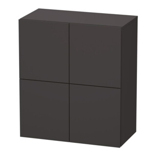 Duravit Armoire semi-haute L-Cube 70x36,3x80 cm, 2 portes, graphite supermat