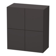 Duravit Armoire semi-haute L-Cube 70x36,3x80 cm, 2 portes, graphite supermat