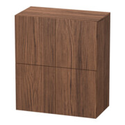 Duravit Armoire semi-haute L-Cube 70x36,3x80 cm, 2 portes, noyer foncé