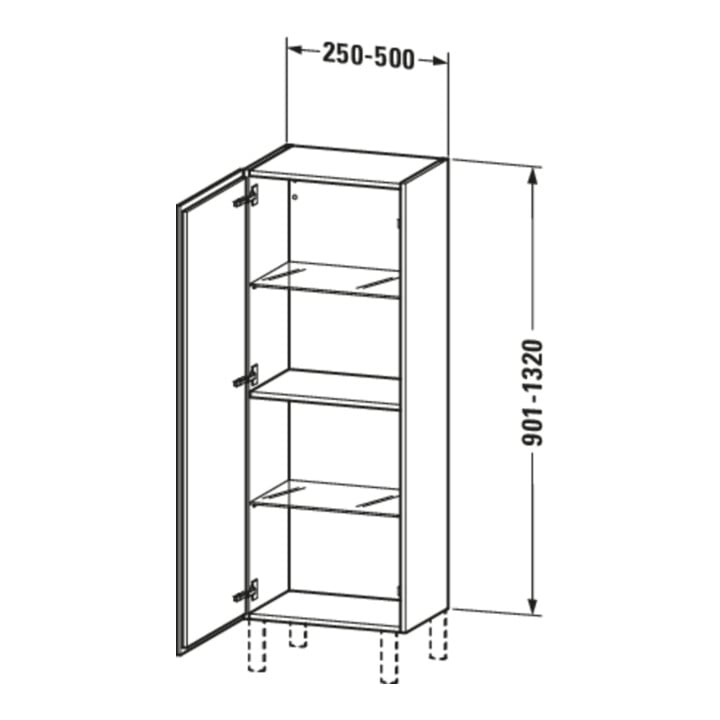 Duravit Armoire semi-haute L-Cube individual, porte à gauche, graphite mat