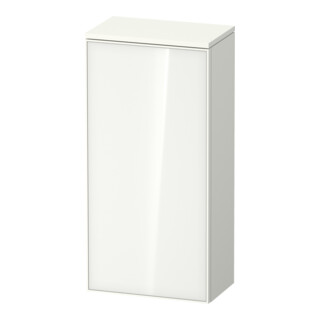 Duravit Armoire semi-haute Zencha 40x24x81,9 cm, 1 porte, à gauche, verre blanc/blanc mat