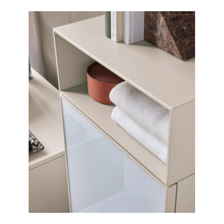 Duravit Armoire semi-haute Zencha 40x24x96,1 cm, 1 porte, à droite, verre taupe mat