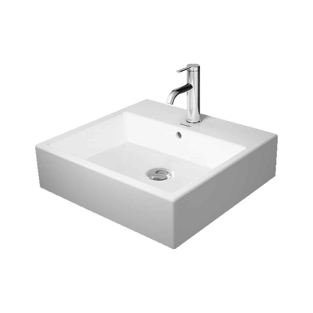 Duravit Aufsatzbecken geschliffen Vero Air 50x47cm, o. ÜL, m HLB, m Hahnloch, weiß